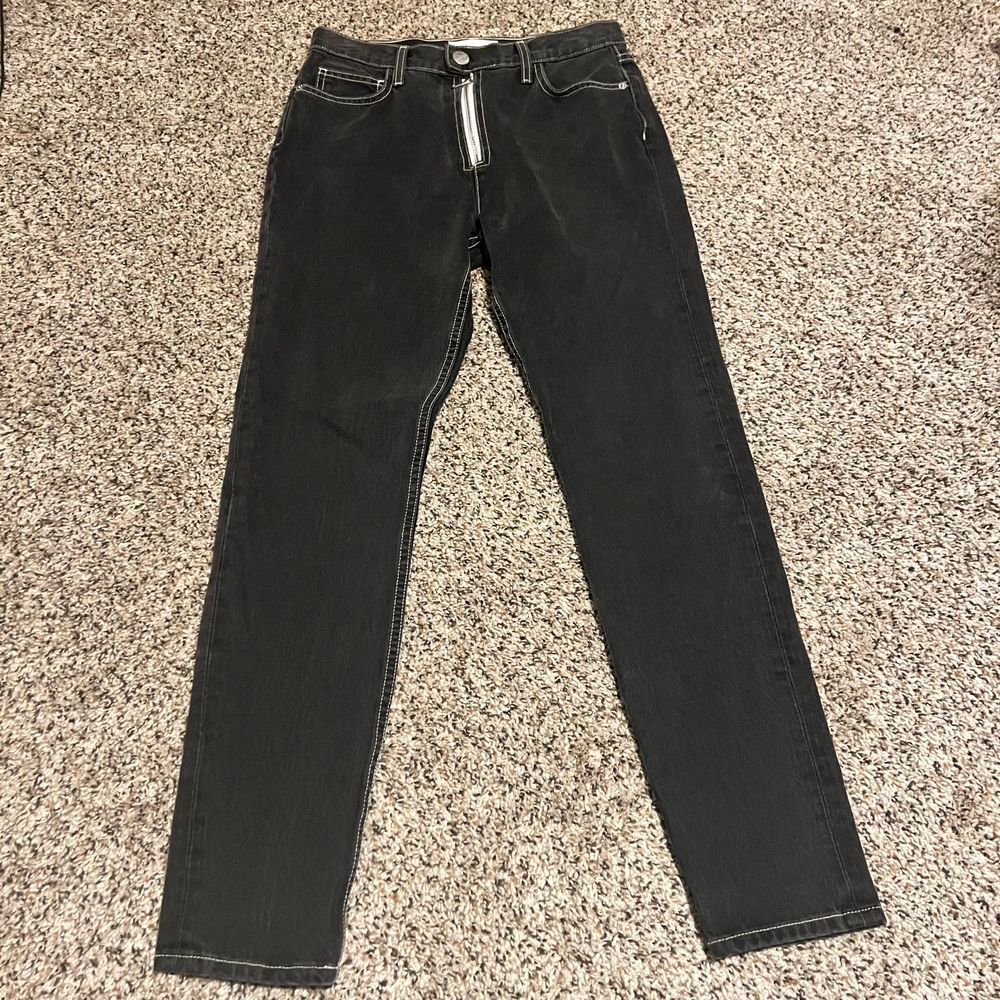Current/Elliott Black Denim Jeans with Contrast Stitching & Front Zip Size 27